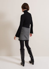 Tiffany Lurex Check Skirt Black/Ivory