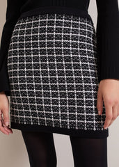 Tiffany Lurex Check Skirt Black/Ivory