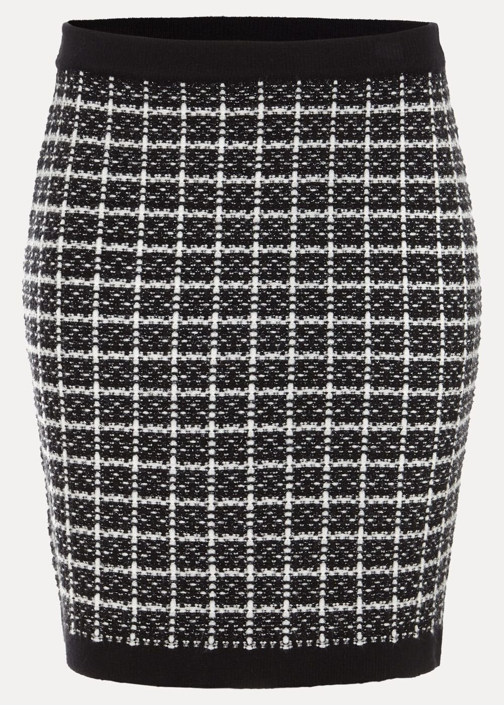 Tiffany Lurex Check Skirt Black/Ivory