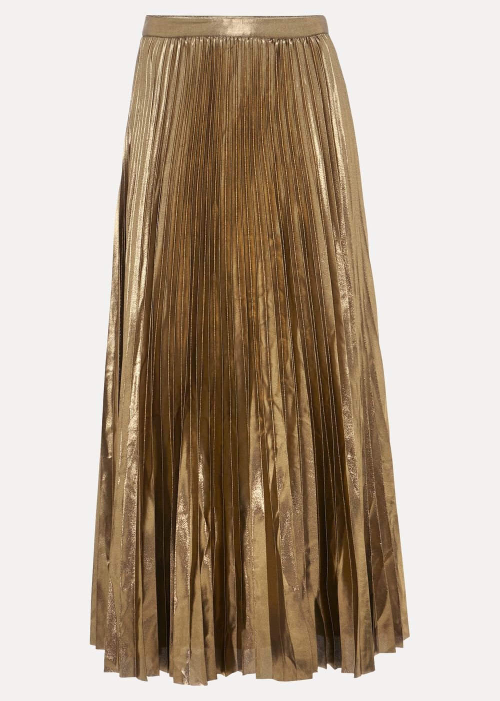 Dhalia Gold Foil Pleated Skirt Gold