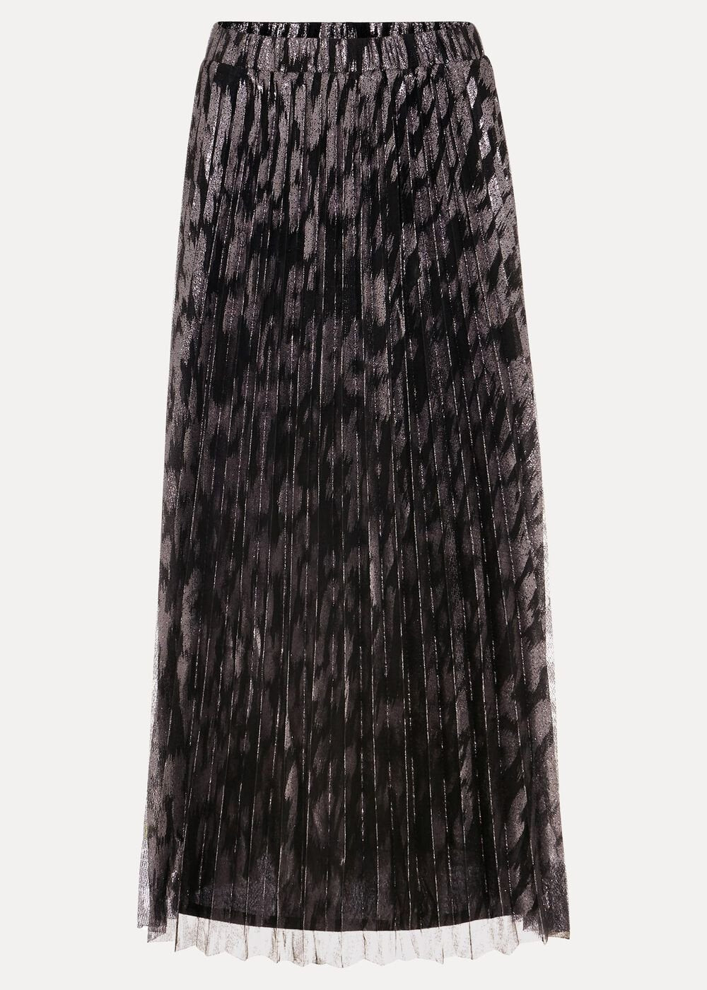 Zoe Metallic Pleated Skirt Metallic