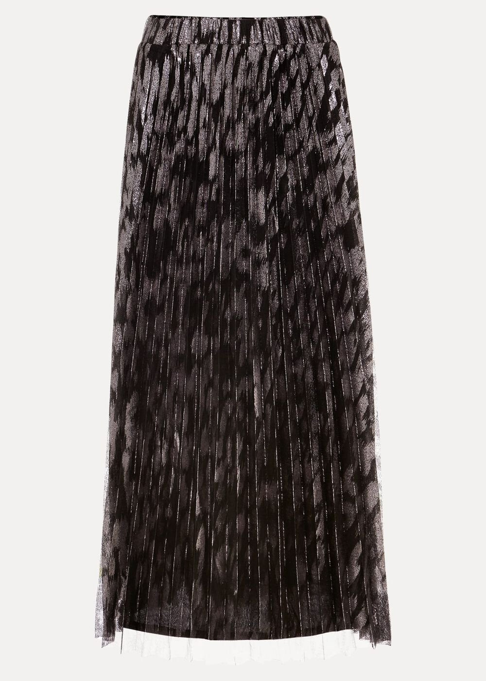 Petite Zoe Metallic Pleated Skirt Metallic