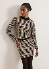 Tanya Lurex Geo Mini Skirt Gunmetal