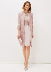 Mariposa Lace Occasion Coat Antique Rose