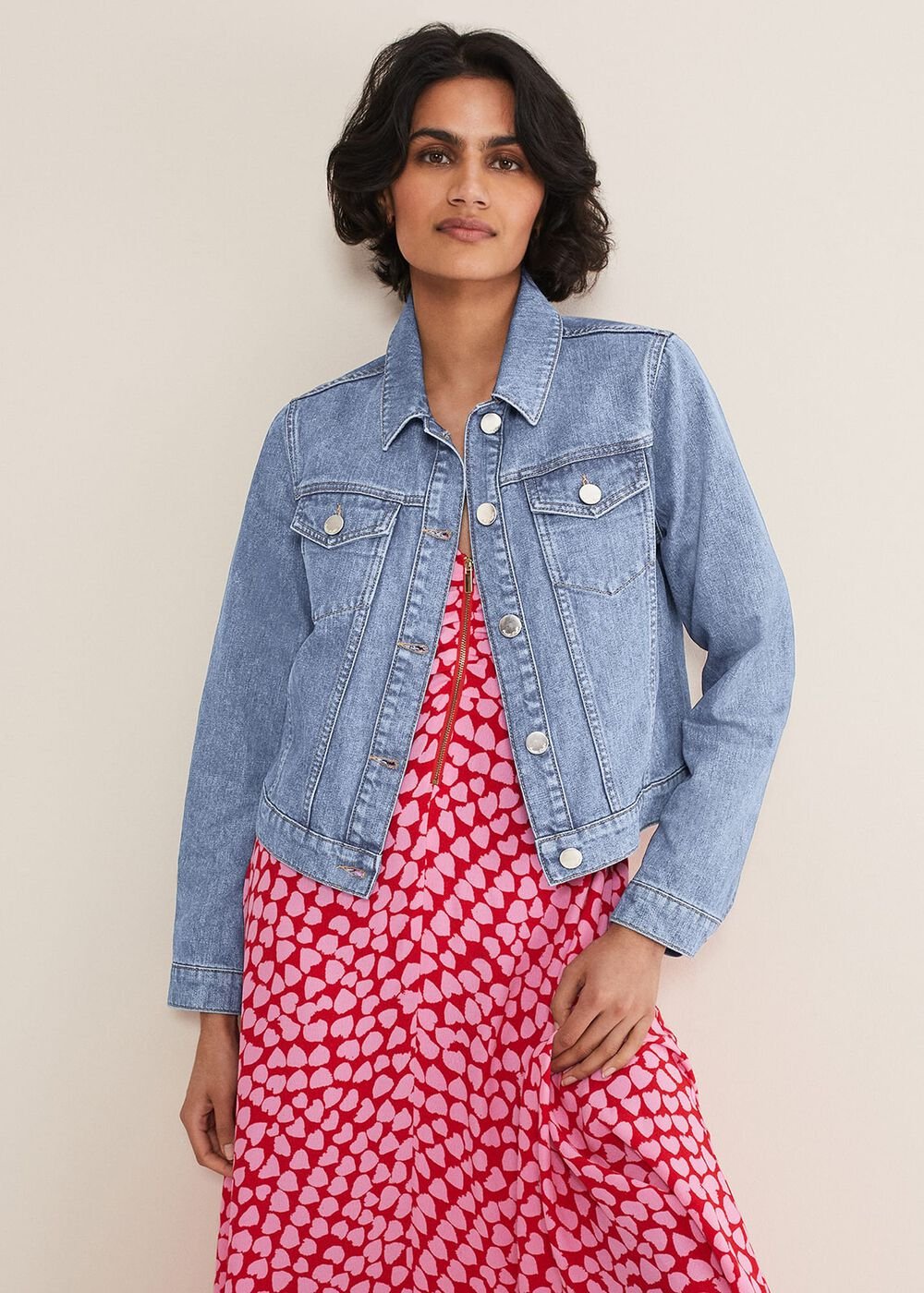 Caitlin Denim Jacket Mid Wash Blue