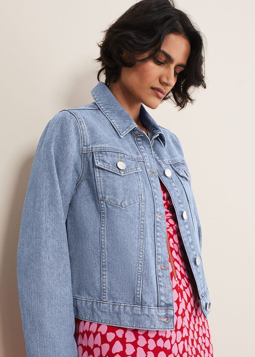Caitlin Denim Jacket Mid Wash Blue