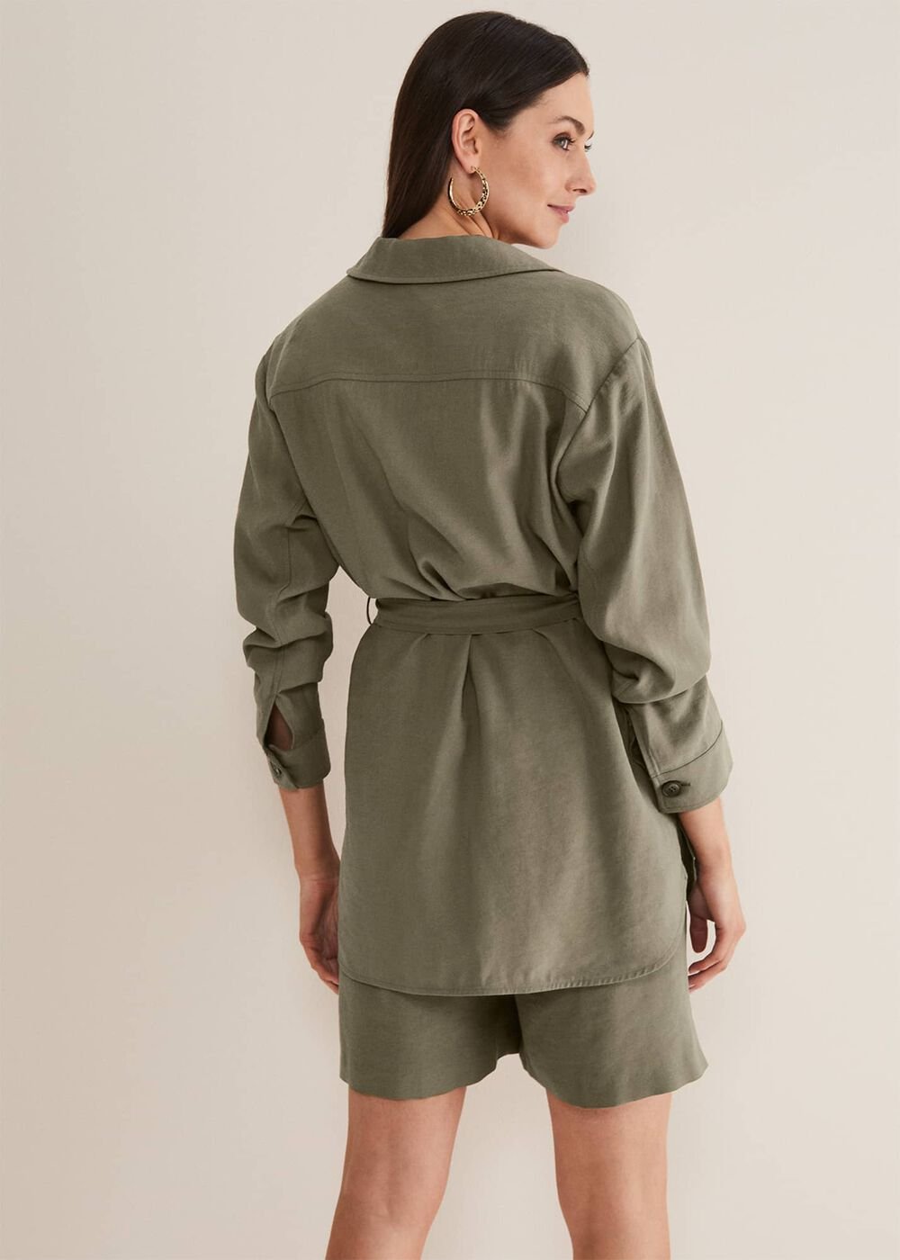 Leonar Co-Ord Shacket Khaki