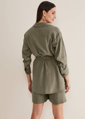Leonar Co-Ord Shacket Khaki