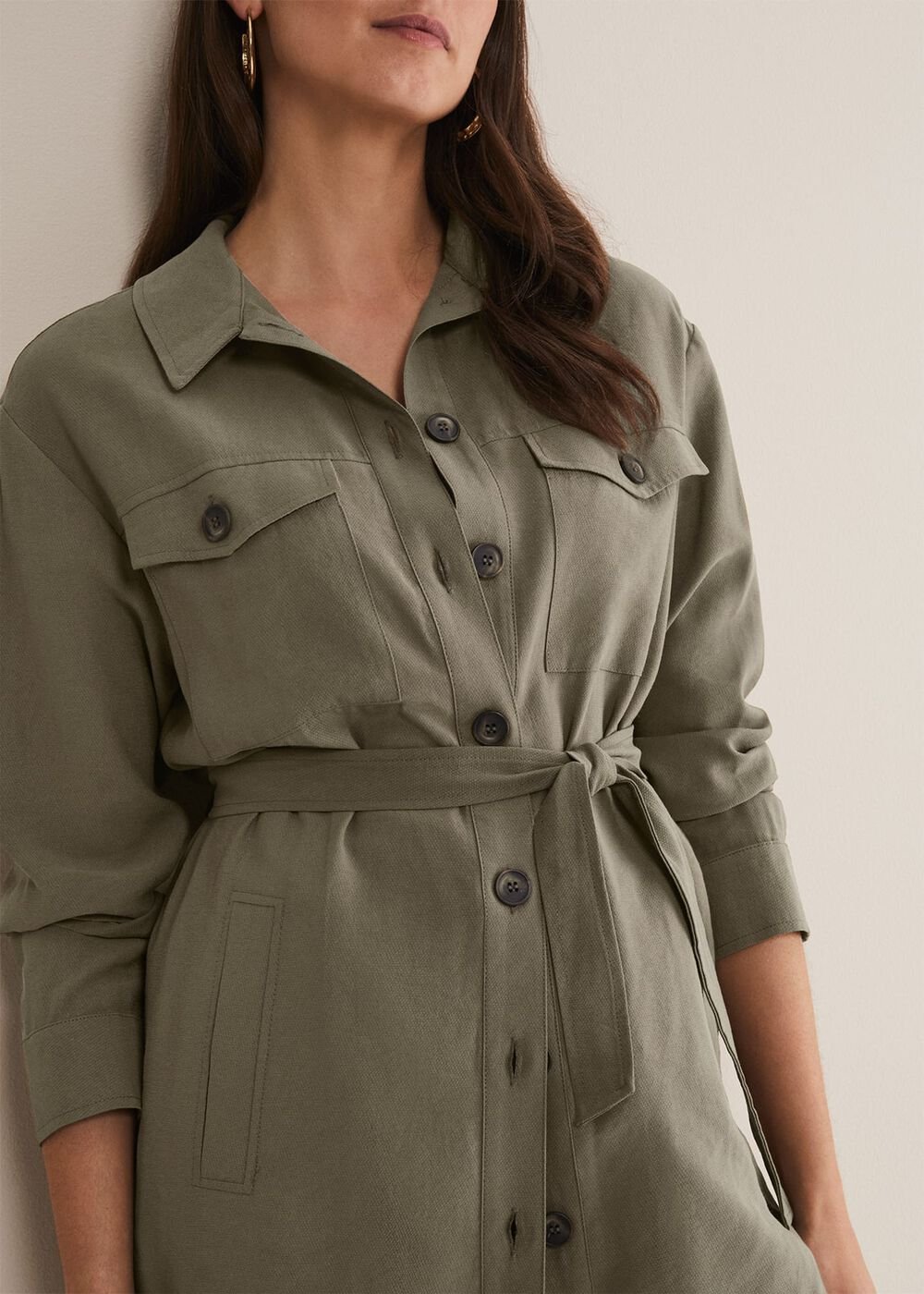 Leonar Co-Ord Shacket Khaki