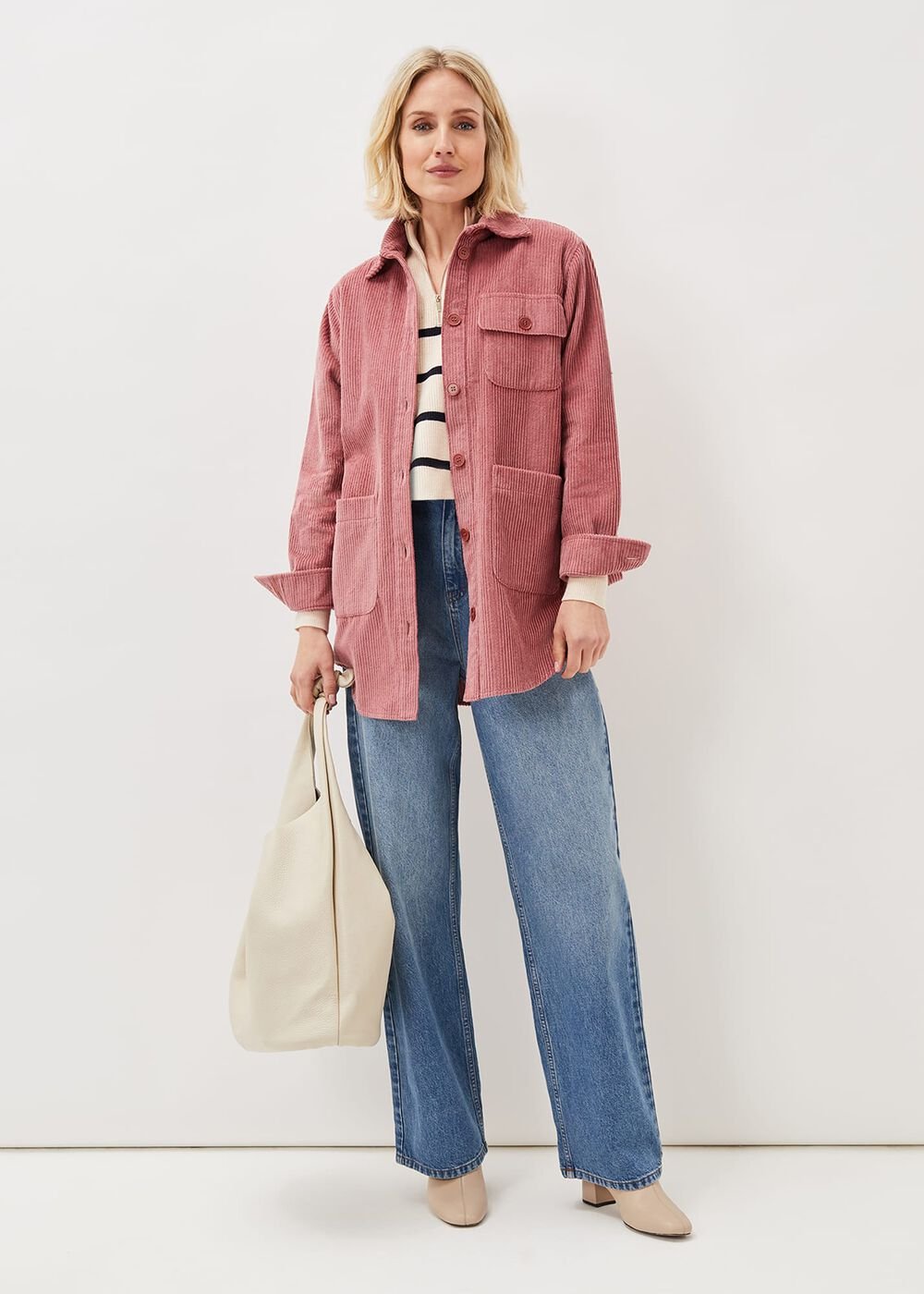 Katrina Cord Shacket Rose