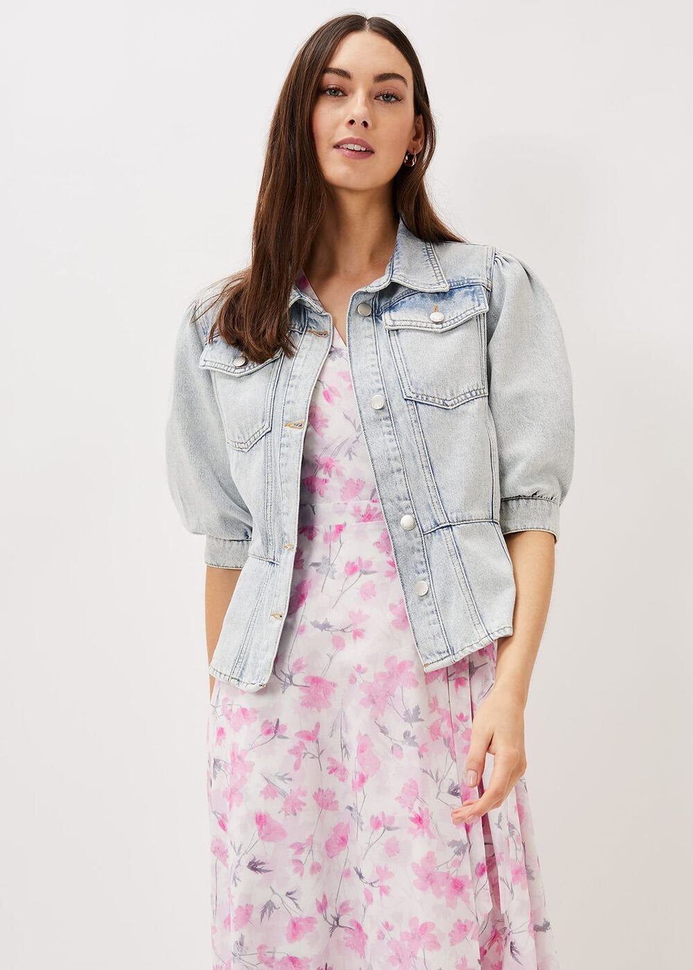 Karys Fashion Puff Sleeve Jacket Denim