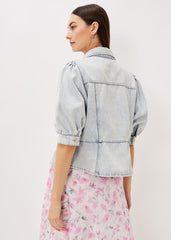 Karys Fashion Puff Sleeve Jacket Denim