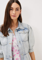 Karys Fashion Puff Sleeve Jacket Denim