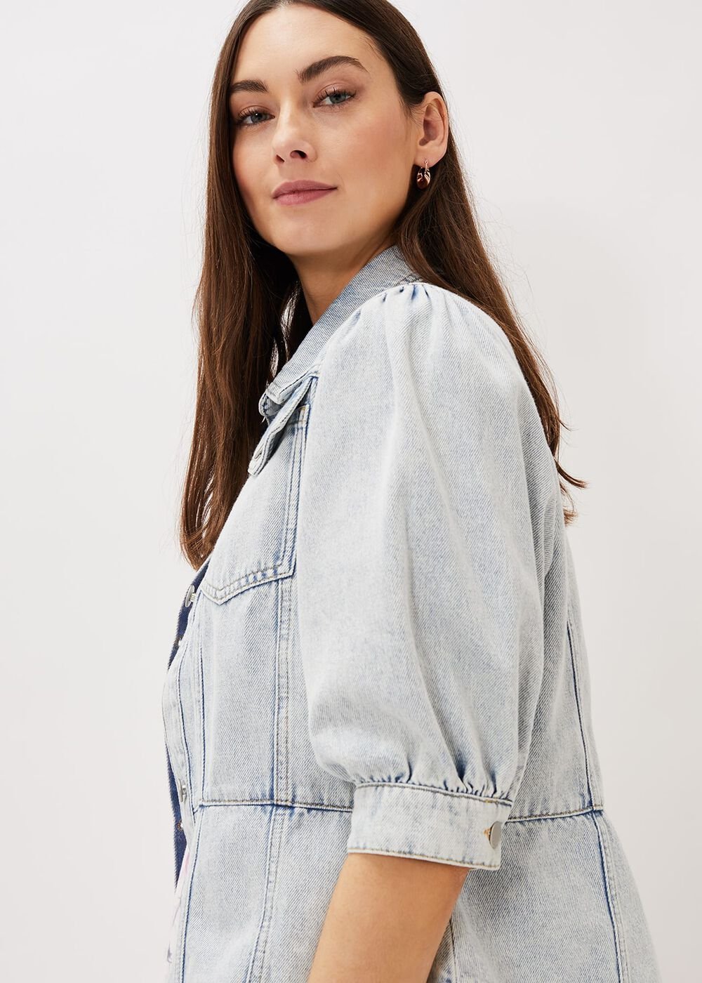 Karys Fashion Puff Sleeve Jacket Denim