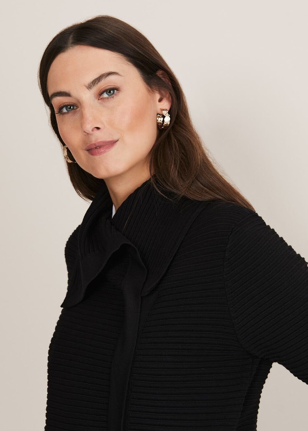 Wendy Ribbed Knit Jacket Black
