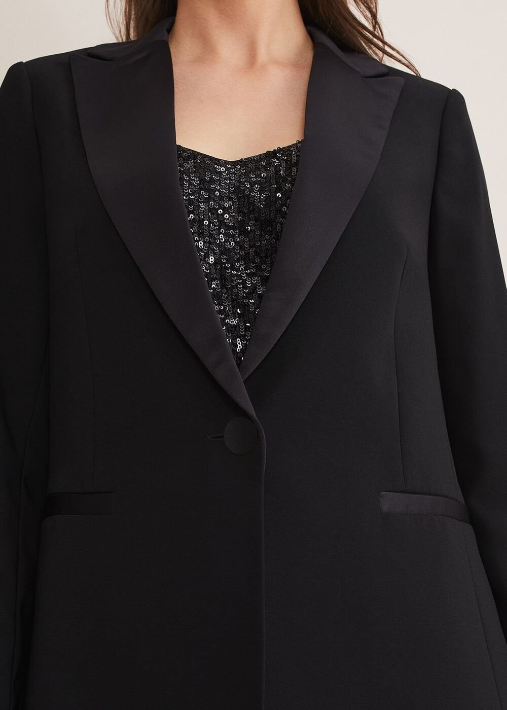 Elandra Black Tux Blazer Black