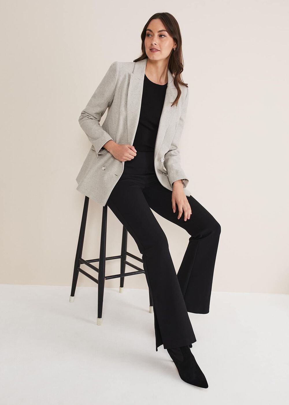 Drew Wool Blazer Grey/Neutral