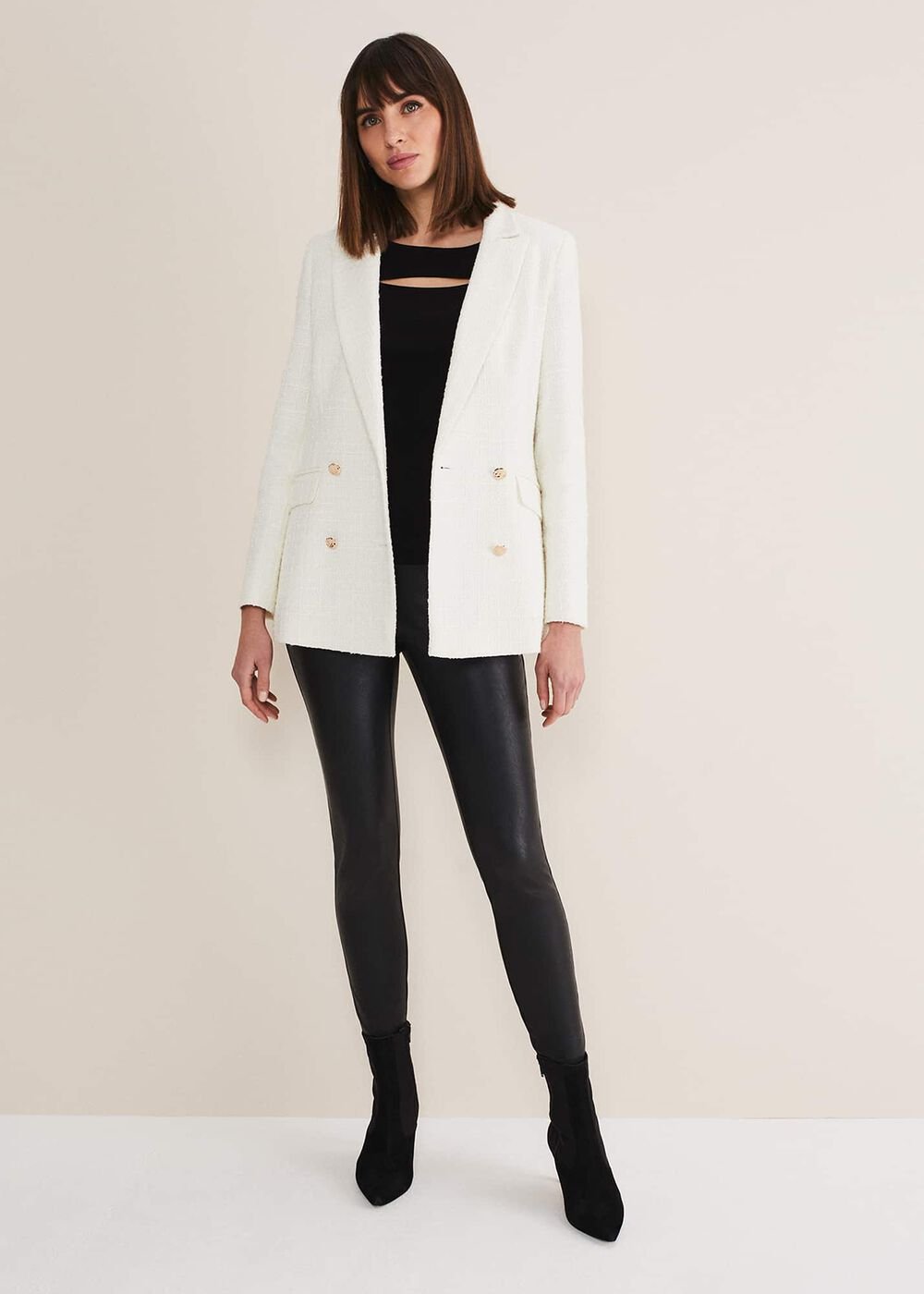 Auden Black Blazer Cream