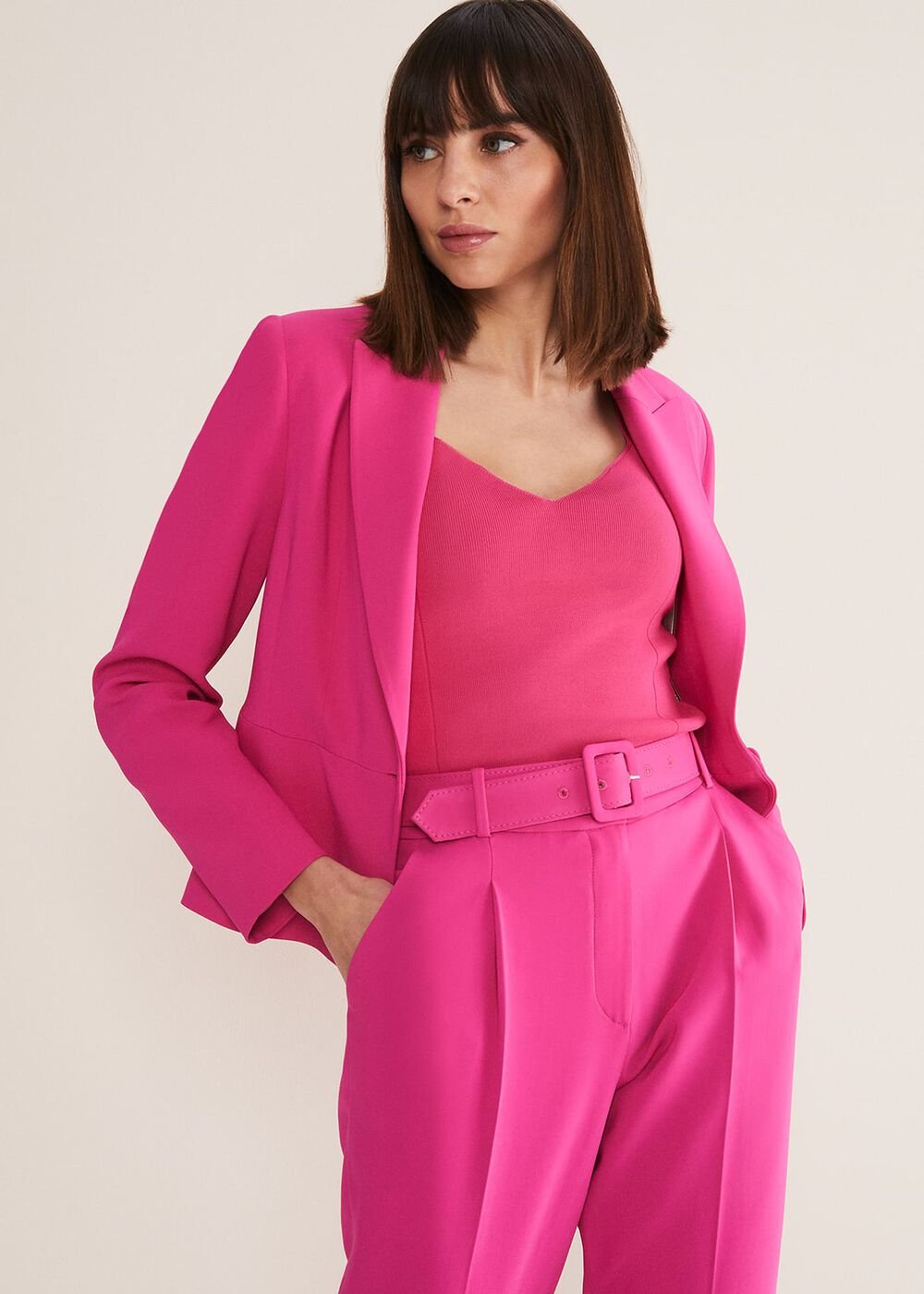Adria Pink Blazer Hot Pink