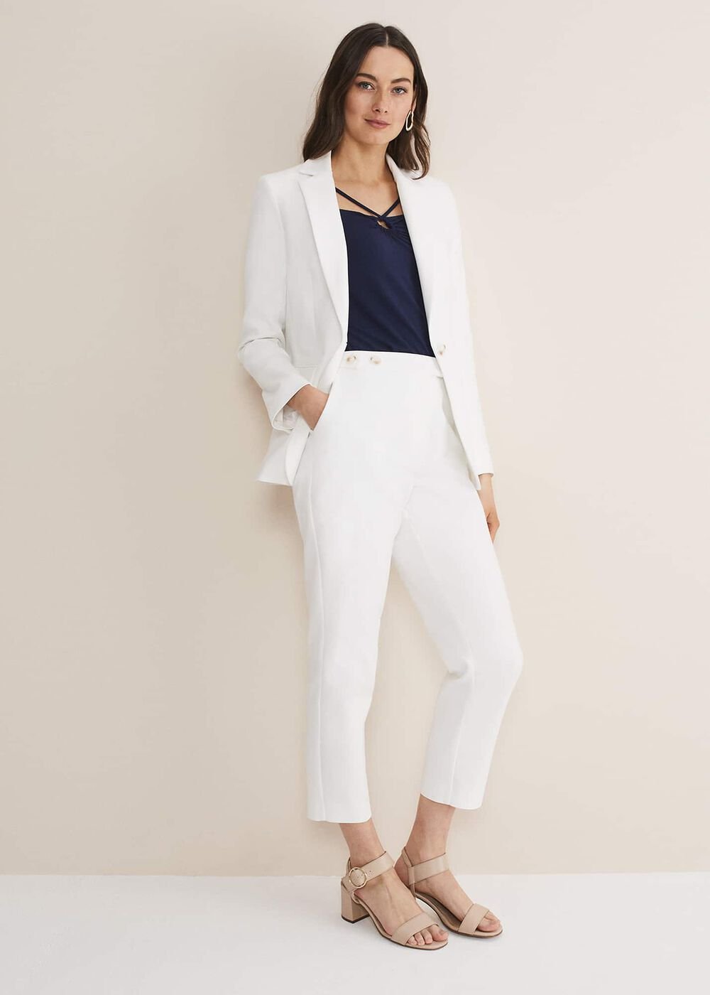 Ulrica Pink Blazer White