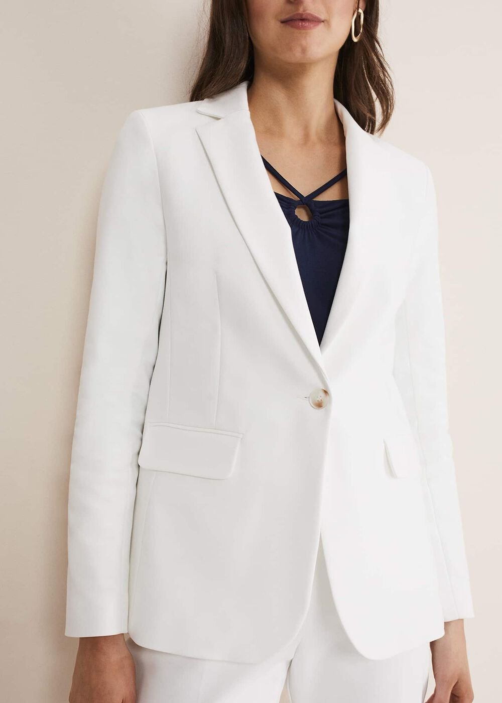 Ulrica Pink Blazer White