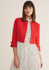 Zoele Bow Detail Jacket Red
