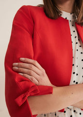Zoele Bow Detail Jacket Red