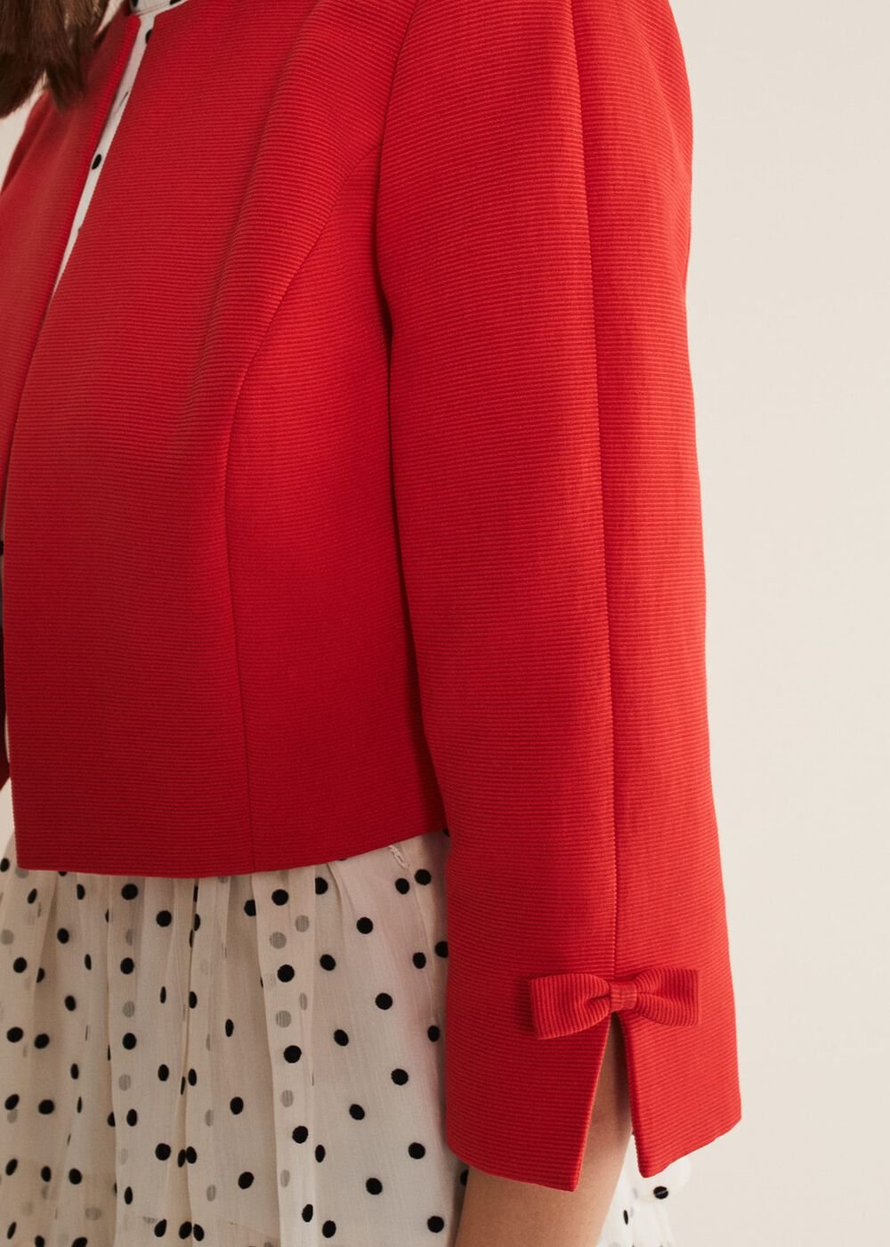 Zoele Bow Detail Jacket Red