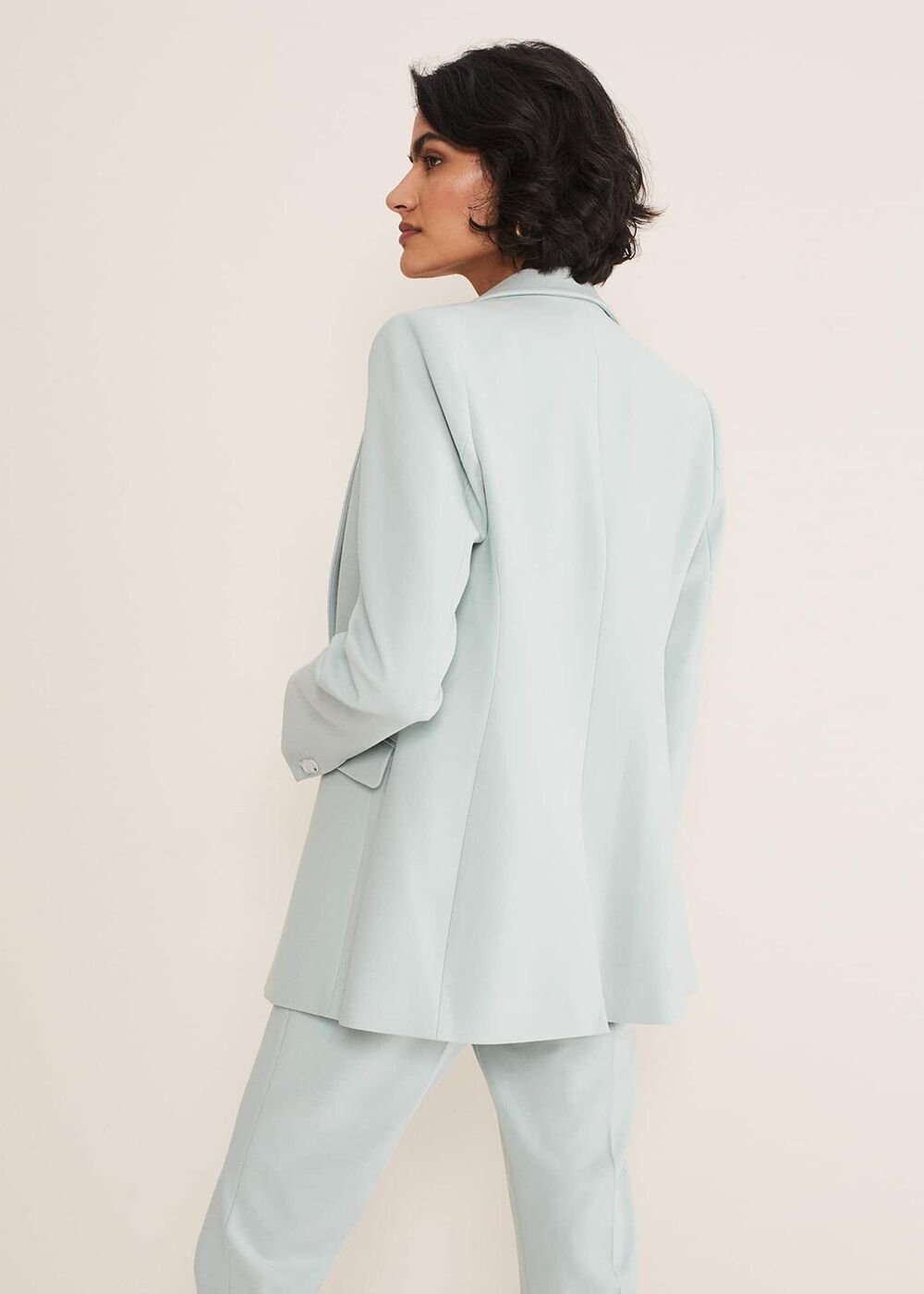 Eira Blue Blazer Eau De Nil