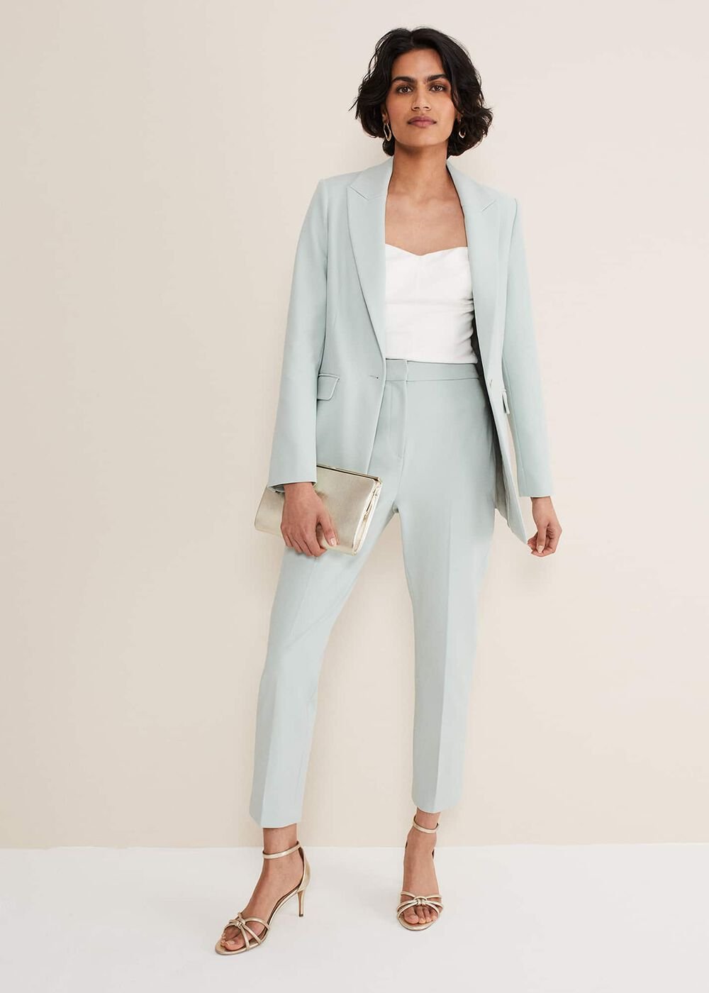 Eira Blue Blazer Eau De Nil