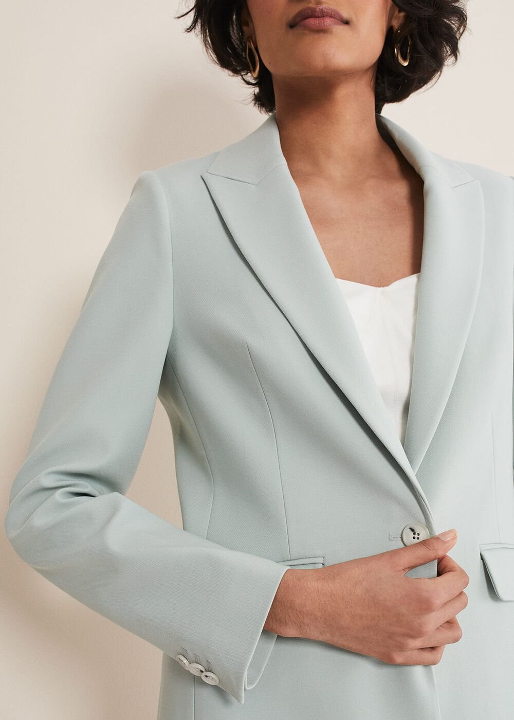 Eira Blue Blazer Eau De Nil