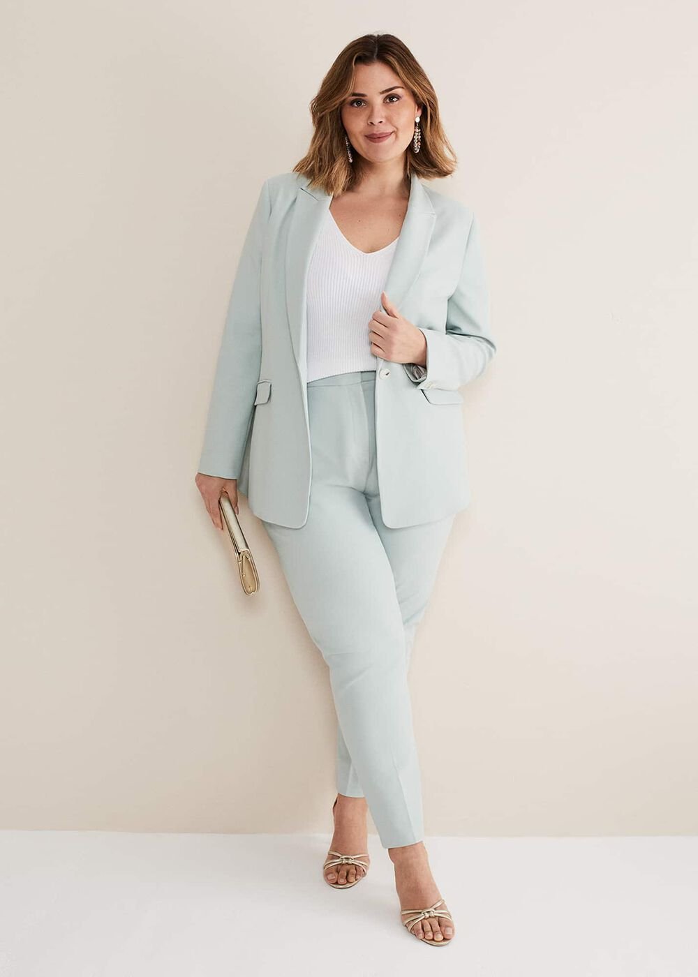 Eira Blue Blazer Eau De Nil