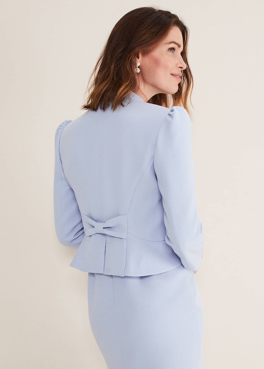 Isabella Bow Jacket Light Cornflower