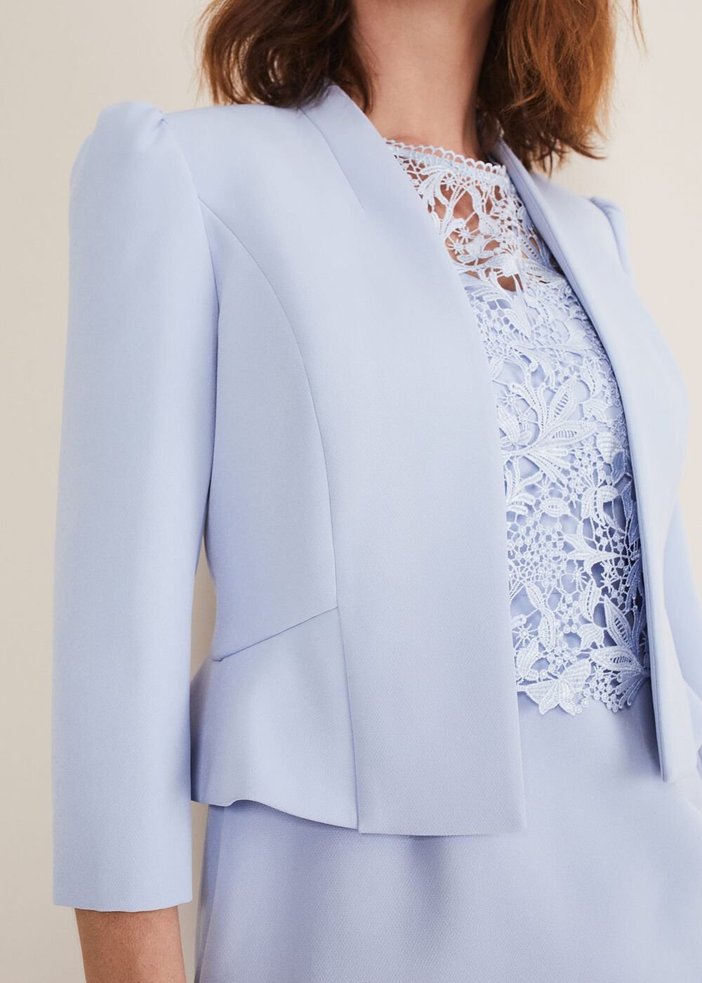 Isabella Bow Jacket Light Cornflower