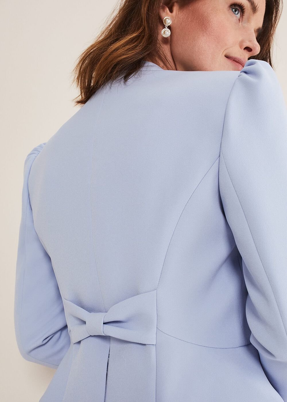 Isabella Bow Jacket Light Cornflower