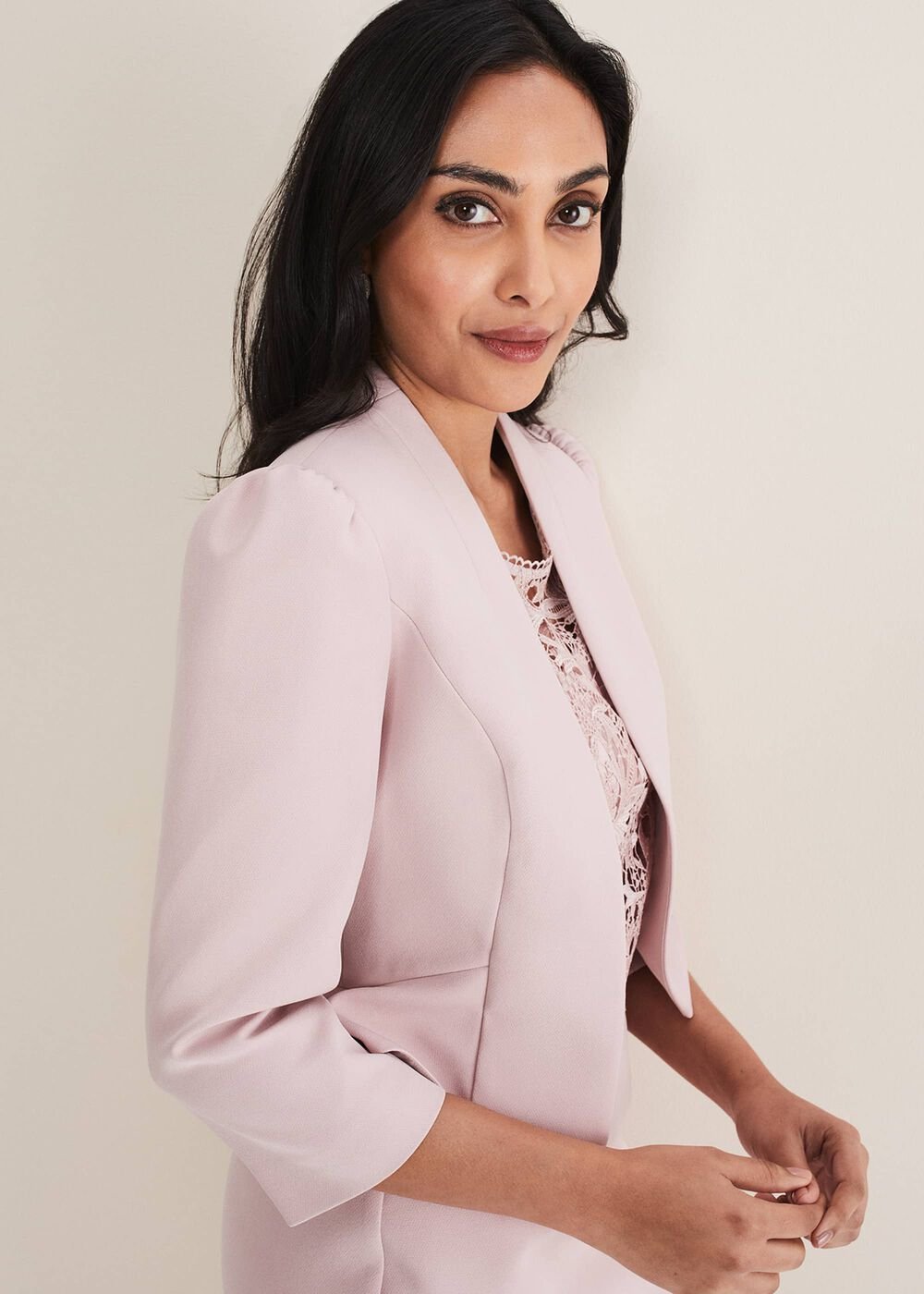Petite Isabella Bow Jacket Antique Rose