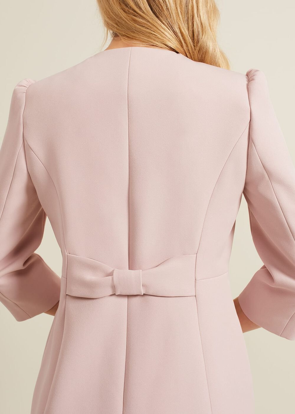 Venita Bow Long Jacket Antique Rose