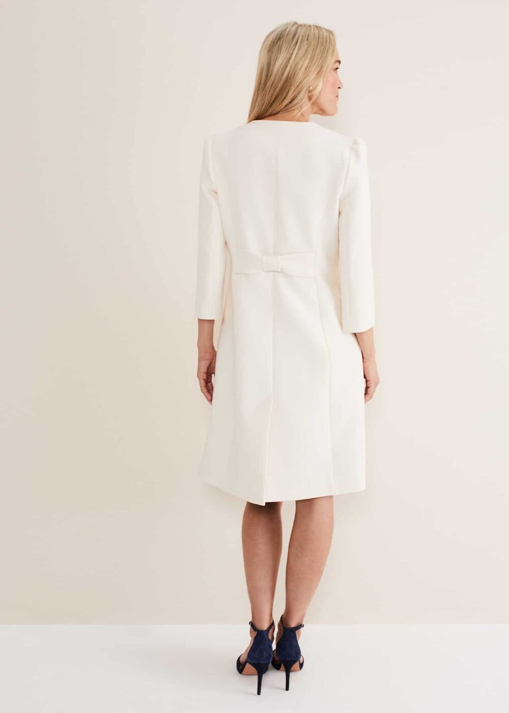 Venita Bow Long Jacket Neutral