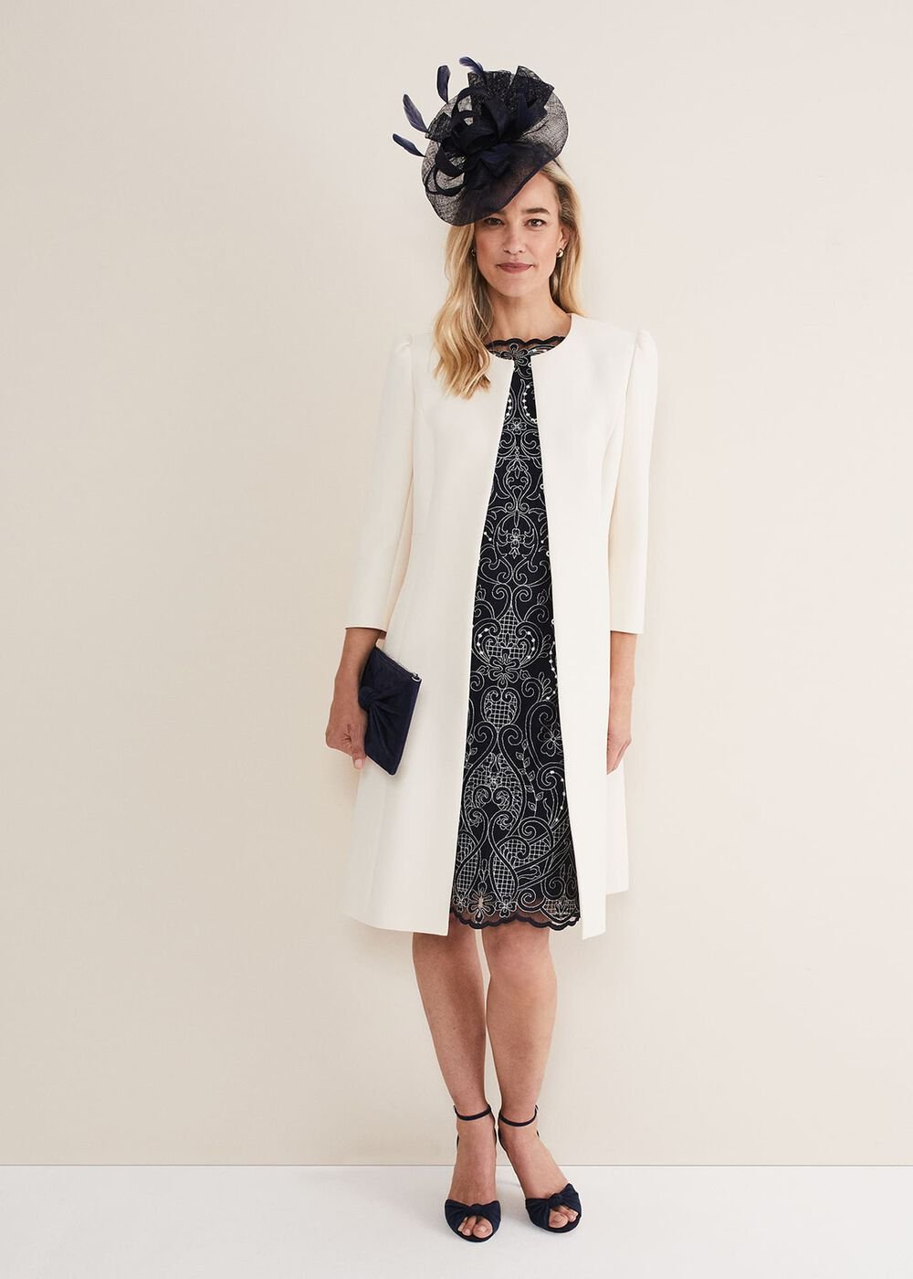 Venita Bow Long Jacket Neutral