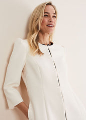Venita Bow Long Jacket Neutral
