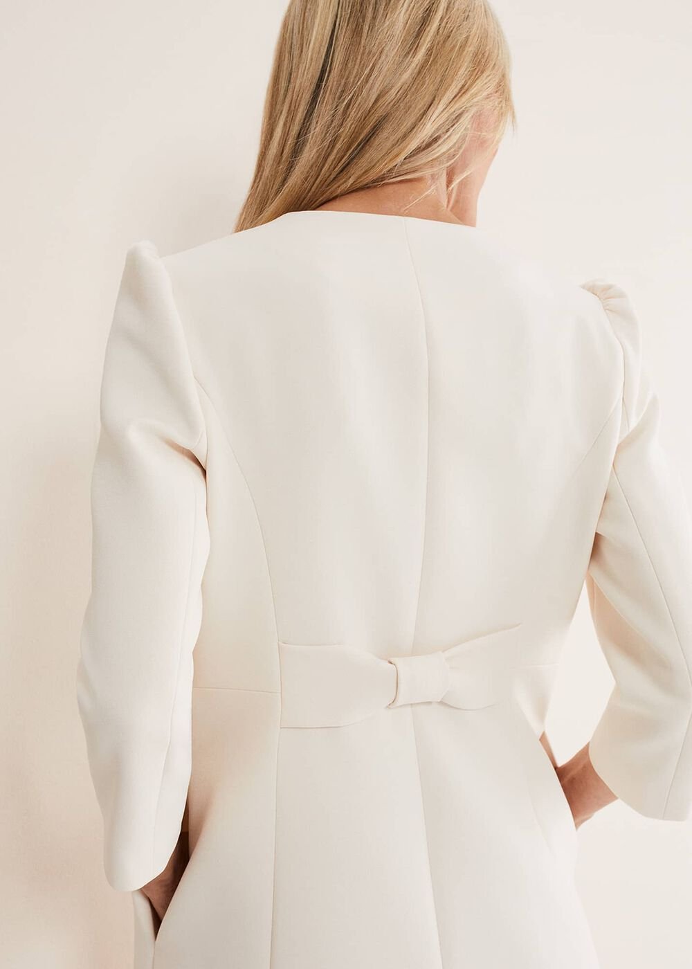 Venita Bow Long Jacket Neutral