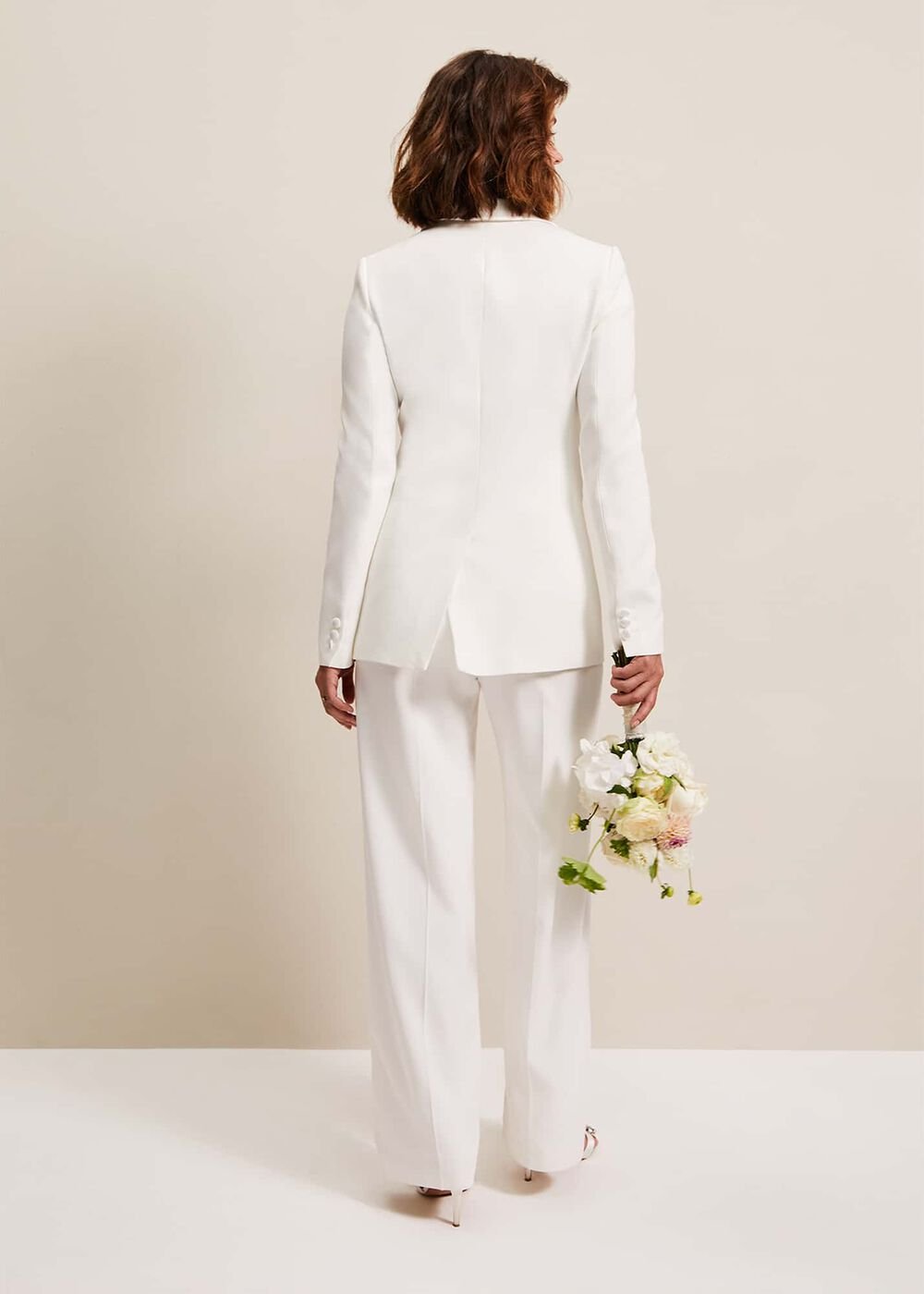 Beatriz White Satin Bridal Blazer Ivory