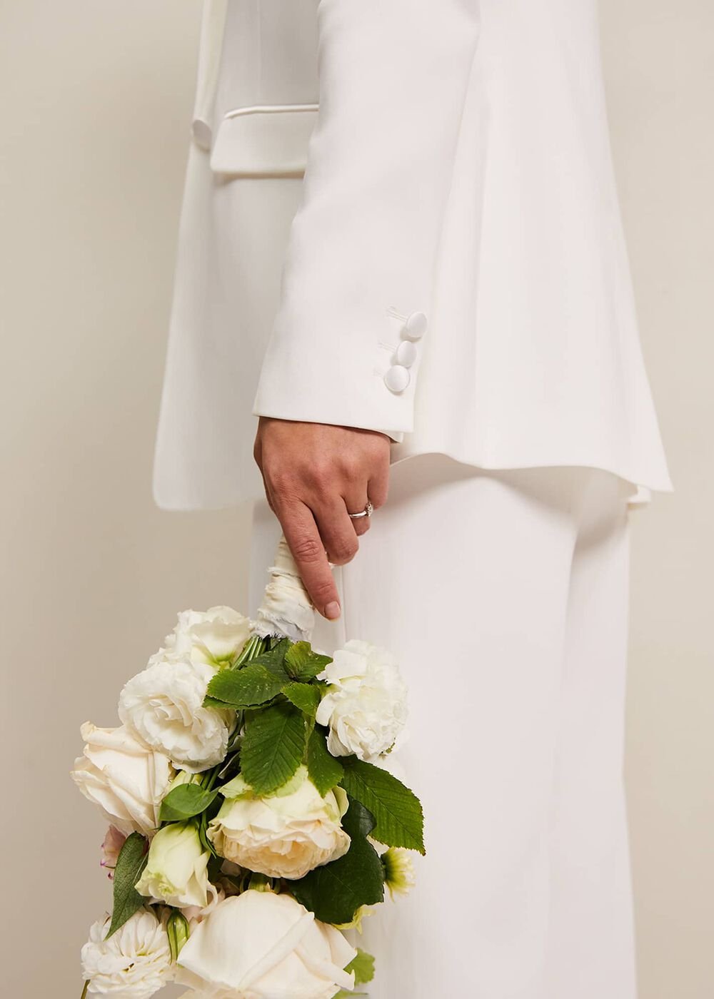 Beatriz White Satin Bridal Blazer Ivory
