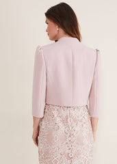 Leanna Cropped Jacket Antique Rose