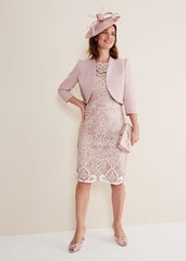 Leanna Cropped Jacket Antique Rose