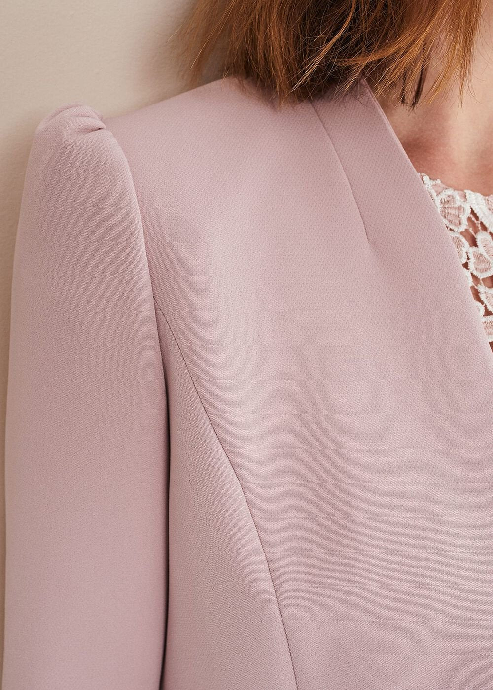 Leanna Cropped Jacket Antique Rose