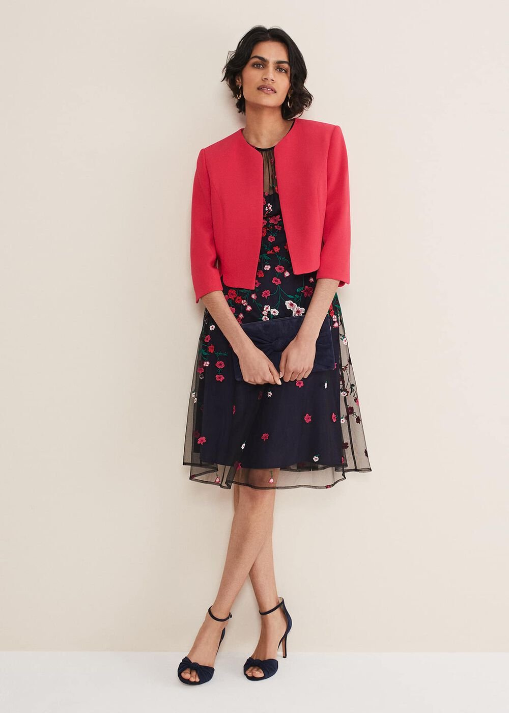 Cara Textured Jacket Raspberry