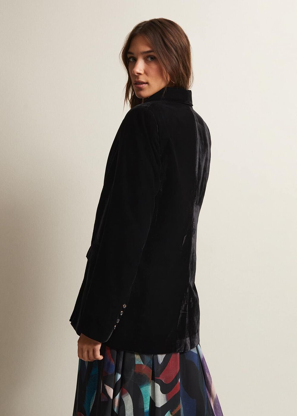 Avani Black Velvet Blazer Black