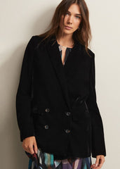 Avani Black Velvet Blazer Black