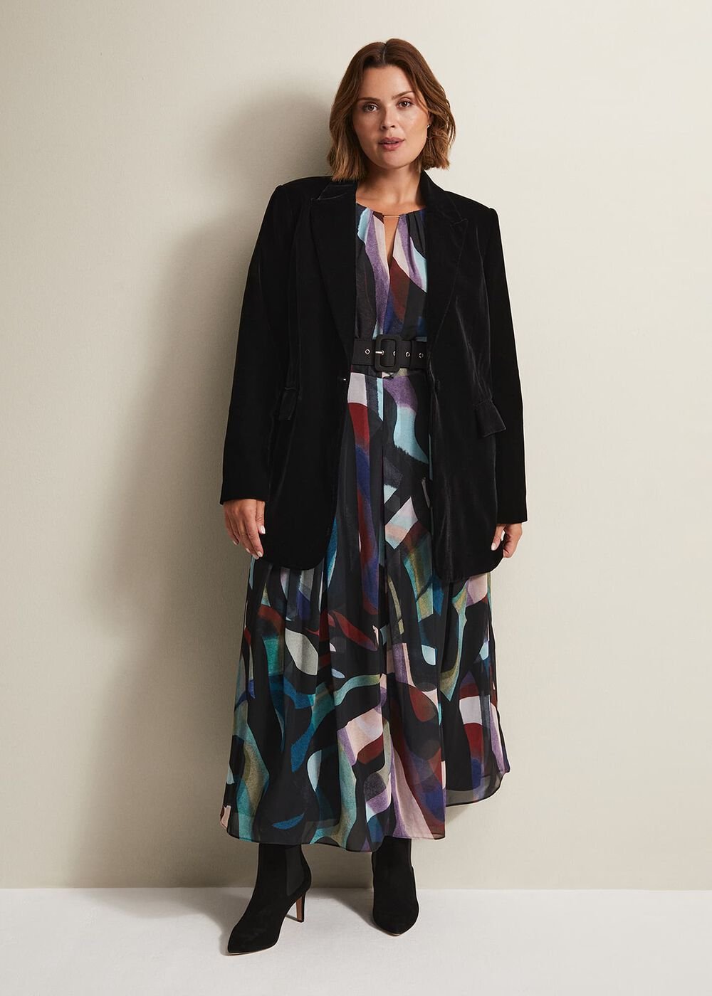 Avani Black Velvet Blazer Black
